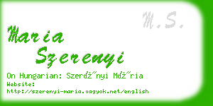 maria szerenyi business card